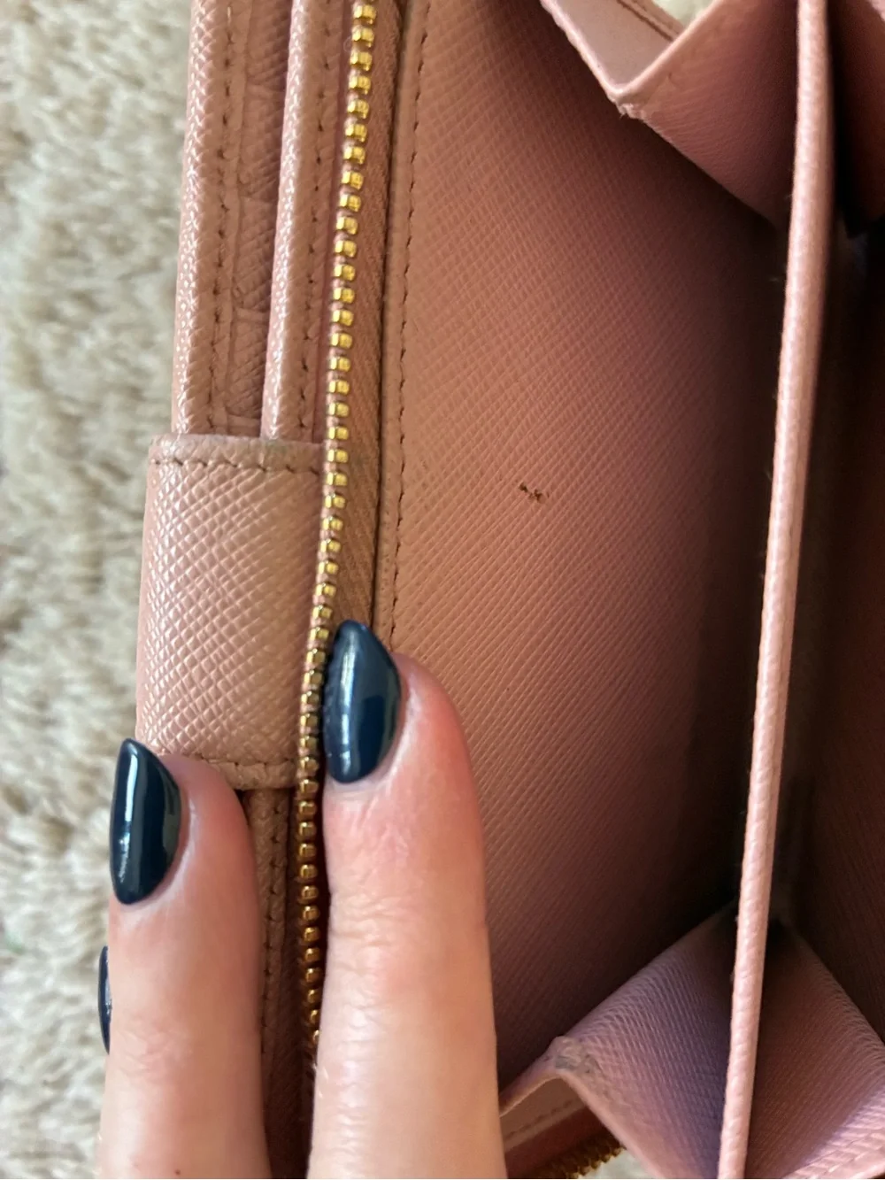 Prada pink saffiano leather wallet